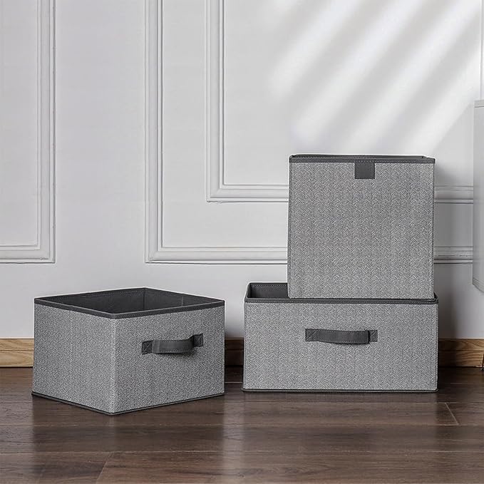 Storage Baskets, 11.8-Inch Woven Fabric Bins, Storage Cubes - Image 7