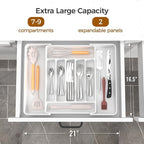Extra Large Expandable Silverware Organizer, BPA-Free Food-Safe Cutlery - Image 2