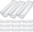 Maitys 12 Pcs Vanity Drawer Organizer 9 x 3 x 2 Inches Clear Plastic Utensil by Maitys