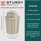 42 Gallon Slated Circle 100% Recycled Plastic Commercial Outdoor or Indoor - Image 2