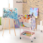 Danpinera 3-Tier Rolling Cart, Metal Storage Cart - Image 5