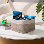 Small Organizing Baskets for Cubes Shelf, 9.7x9.7x7.1 Inch Rope Woven Storage - Image 5