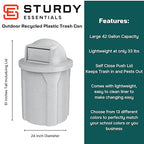 42 Gallon Circle 100% Recycled Plastic Heavy Duty Outdoor Commercial Trash Can - Image 2