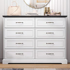 8 Drawer Dresser for Bedroom, Rustic Farmhouse Dresser - Image 3