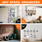 Broom Holder Wall Mount, Mop and Broom Organizer Broom Hanger Storage Tool - Image 7