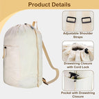 Laundry Bag Backpack, Canvas Laundry Bag - Image 6