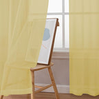 Chyhomenyc Yellow Sheer Curtains 72 Inch Length 2 Panels, Light Filtering Soft - Image 4