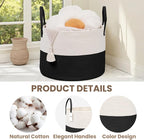 Woven Blanket Basket, 115L Large Rope Storage Bin - Image 3