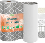 OcePor Non-Adhesive Drawer and Shelf Liner 17.5IN x 30FT，Non Slip Cabinet and by OcePor