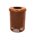 COATEDOUTDOORFURNITURE 32-Gallon Heavy-Duty Punched Steel Round Trash Receptacle by CoatedOutdoorFurniture