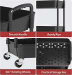 Sywhitta 4-Tier Plastic Rolling Utility Cart - Image 4