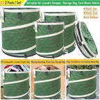 2-Pack 32 Gallon Collapsible Trash Can Solid Bottom - Image 4