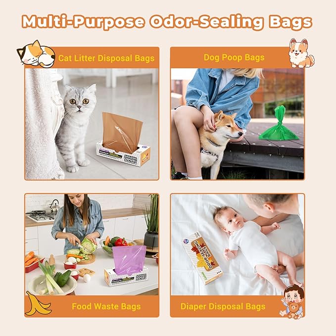 Odor Sealing Small Trash Bags Home & Food Use XL-100 Count Disposable Bags - Image 7