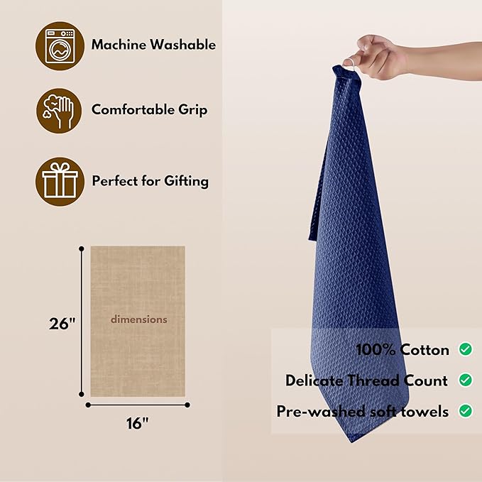 Native Fab Waffle Kitchen Towels 4 Pack - Image 4