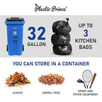 32 Gallon Trash Can with Wheels Outdoor Recycling Bin with Lid and Wheels Heavy - Image 2