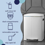 happimess HPM1005C Marco Rectangular 10.5-Gallon Double Bucket Garbage Can - Image 3