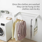 Clothes Drying Rack, Laundry Hanging Rack Collapsible, Wall Mounted Drying Rack - Image 2