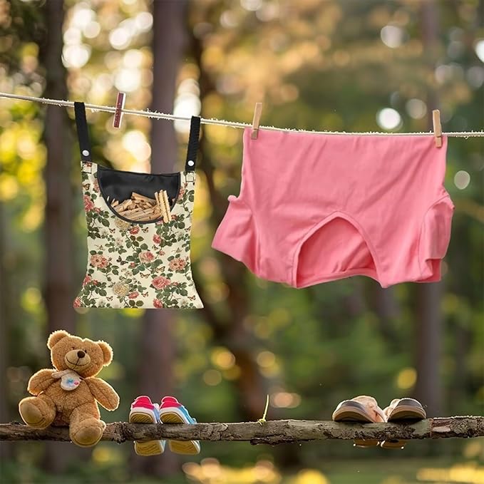 Floral Clothes Pin Hanging Bag - Image 4