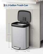 Garvee 13 Gallon / 50 L Stainless Steel Trash Can - Image 6