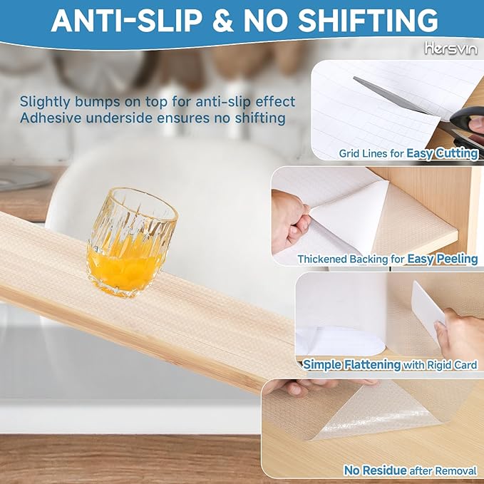 Shelf Liners 14 in x 20 ft Self-Adhesive EVA Drawer Mats, Cupboard Protector - Image 2