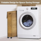 70L Slim Laundry Hamper with Lid & Wheels, 2-Park Rolling Laundry Basket with 4 - Image 8