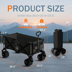 Collapsible Wagon Cart with Silent All-Terrain Wheels, Foldable Heavy Duty - Image 3