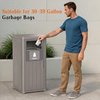 ROJIK 35" Tall Outdoor Trash Can, Weatherproof Resin Garbage Indoor Durable - Image 5