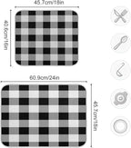 White and Black Buffalo Plaid Dish Drying Mat 18x24 - Image 3