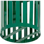 Global Industrial Heavy-Duty 36 Gallon Capacity Outdoor Metal Slatted Trash - Image 6