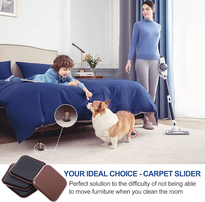 Square Furniture Sliders, Reusable Furniture Movers Sliders - Image 5