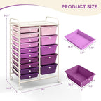 GOFLAME 15-Drawer Rolling Storage Cart, Utility Cart - Image 3