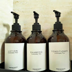 Apothecary Dispenser Bottle for Bathroom and Kitchen - 16oz Plastic Shower Pump - Image 2