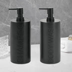 Matte Black Resin 2 Piece Shampoo and Body Wash Dispenser Set, Luxurious - Image 5
