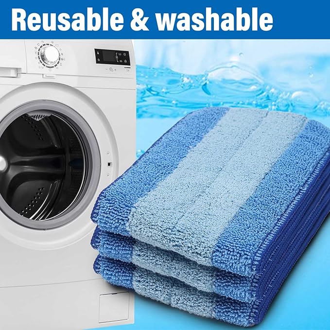 16.5 inch Mop Pads Refills, 3 Pack Microfiber Reusable Replacement Mop Pads - Image 5