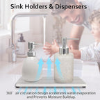 Set of 3 Diatomite Hand Soap Holder, Water Absorbing Stone Tray - Image 4
