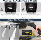 Steam cleaner, equipped with 21 specialized accessories, 1.08-liter water tank - Image 4