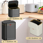 GloDeals Kitchen Trash Can for Counter Top or Under Sink, 1.05 Gallon Stainless - Image 7