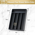 Silverware Organizer, 2 Pack 10 Inch Utensil Organizer Kitchen Drawer Organizer - Image 2