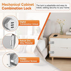 90 Degree 3-Digit Combination Cabinet Lock, Zinc Alloy Keyless Folding Hasp - Image 2