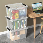 4 Pack Large Clear Plastic Storage Bins - Image 6