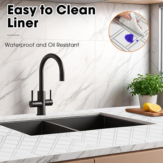 Drawer and Shelf Liner for Kitchen Cabinets Non-Adhesive Cabinet Liners for - Image 3