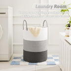 Laundry Basket, Woven Cotton Rope Laundry Hamper, 100L - Image 2