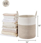VIPOSCO Large Laundry Hamper, Tall Woven Rope Storage Basket - Image 5