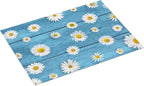 Daisies On Vintage Blue Wood Dish Drying Mats - Image 2