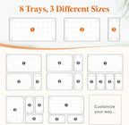 Lifewit 8 Pcs Large Bathroom Drawer Organizers, 3 Sizes Clear Plastic Storage - Image 3