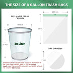 8 Gallon Trash Bag 120 Count, Unscented Strong Drawstring Garbage Bag Fit 30 - Image 2
