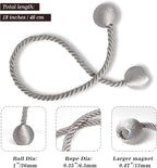 Hion Magnetic Curtain Tiebacks Grey 4 Pack, Curtain Tiebacks Buckles Holdbacks - Image 2