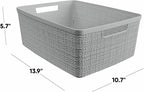 Curver Jute Decorative Plastic Organization and Storage Basket Perfect Bins - Image 2