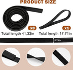 4 Rolls Rubber Replacement Blades, 41 Inch Squeegee Blade x3, 18 Inch x1 - Image 2