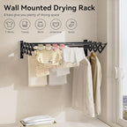 APEXCHASER Clothes Drying Rack Wall Mount, Laundry Drying Rack, Accordion - Image 6